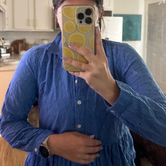 J crew eyelet blue mini dress - Picture 2 of 5